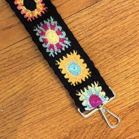 Wide Purse Straps Crochet Flower Replacement Crossbody for Handbag - Picture 7 of 10